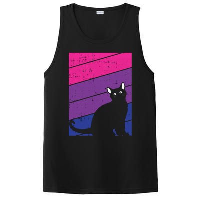 Black Cat Bisexual Pride Kitten Lover Lgbtq Proud Ally Bi Gift PosiCharge Competitor Tank