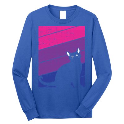 Black Cat Bisexual Pride Kitten Lover Lgbtq Proud Ally Bi Gift Long Sleeve Shirt