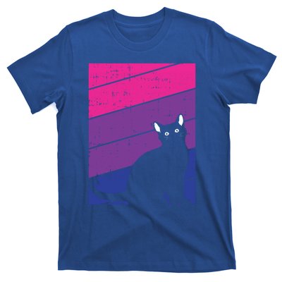 Black Cat Bisexual Pride Kitten Lover Lgbtq Proud Ally Bi Gift T-Shirt