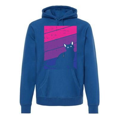 Black Cat Bisexual Pride Kitten Lover Lgbtq Proud Ally Bi Gift Premium Hoodie