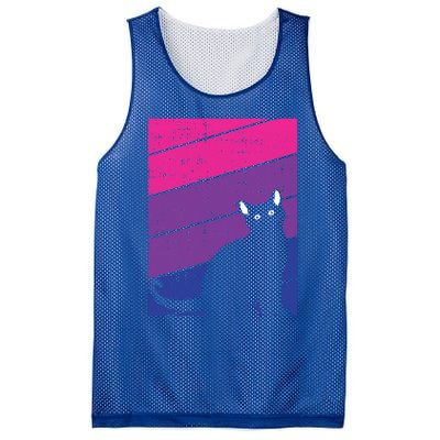 Black Cat Bisexual Pride Kitten Lover Lgbtq Proud Ally Bi Gift Mesh Reversible Basketball Jersey Tank