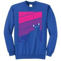 Black Cat Bisexual Pride Kitten Lover Lgbtq Proud Ally Bi Gift Tall Sweatshirt