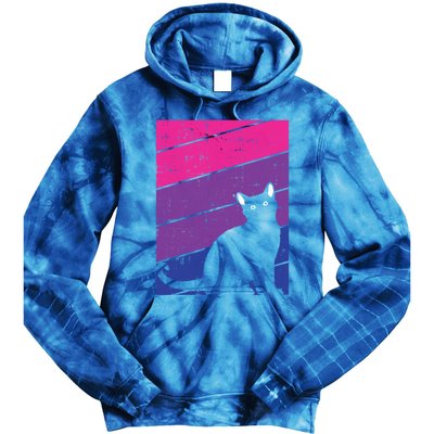 Black Cat Bisexual Pride Kitten Lover Lgbtq Proud Ally Bi Gift Tie Dye Hoodie