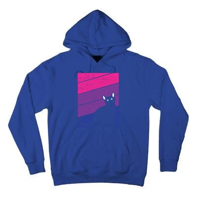 Black Cat Bisexual Pride Kitten Lover Lgbtq Proud Ally Bi Gift Tall Hoodie