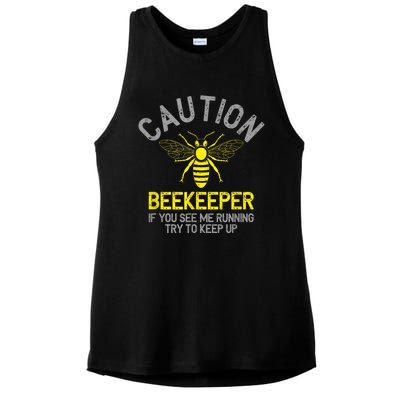 Beekeeper Caution Beekeeping Funny Bee Lover Gift Ladies PosiCharge Tri-Blend Wicking Tank