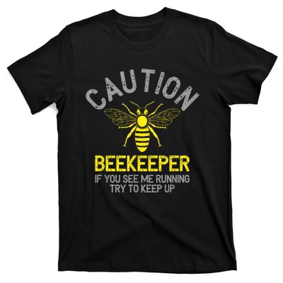 Beekeeper Caution Beekeeping Funny Bee Lover Gift T-Shirt