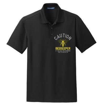 Beekeeper Caution Beekeeping Funny Bee Lover Gift Dry Zone Grid Polo