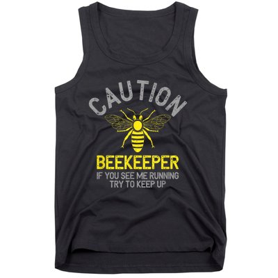 Beekeeper Caution Beekeeping Funny Bee Lover Gift Tank Top