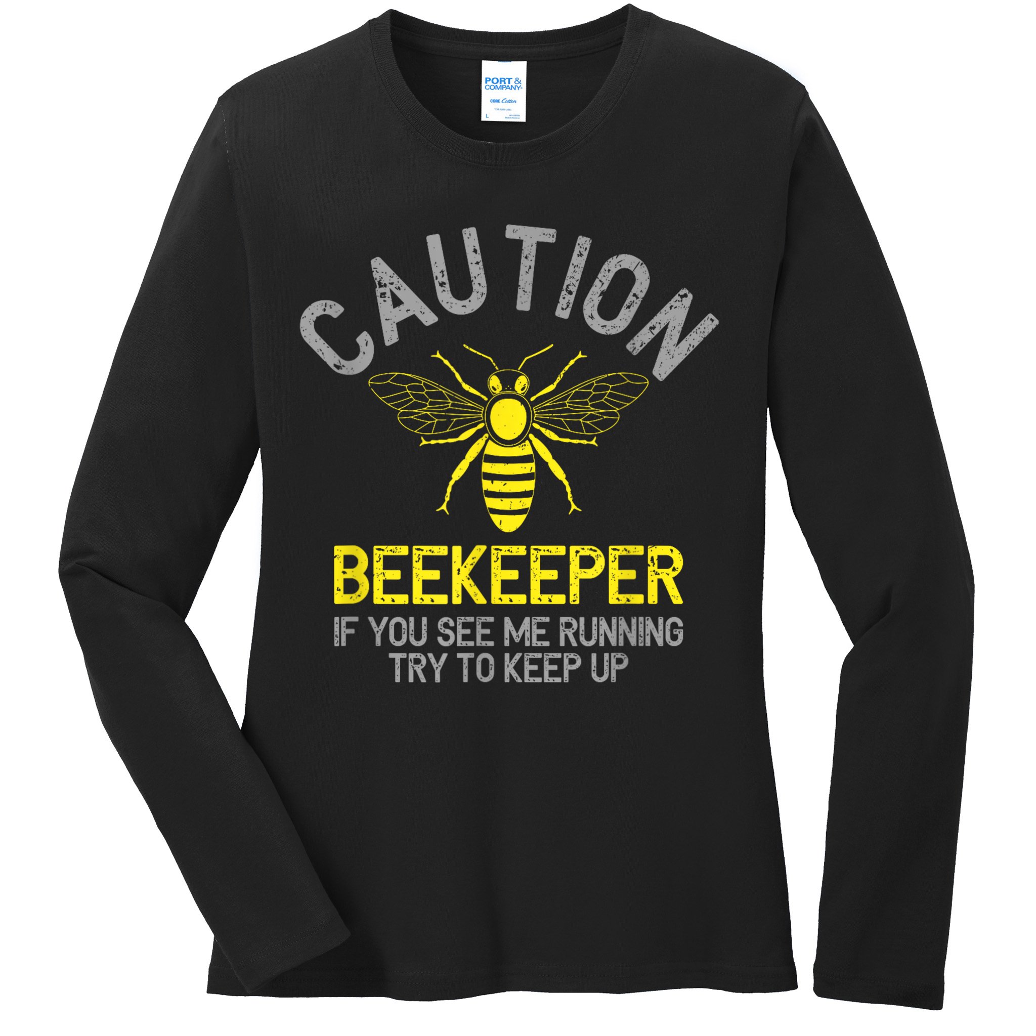 Beekeeper Caution Beekeeping Funny Bee Lover Gift Ladies Long Sleeve Shirt