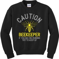 Beekeeper Caution Beekeeping Funny Bee Lover Gift Kids Sweatshirt