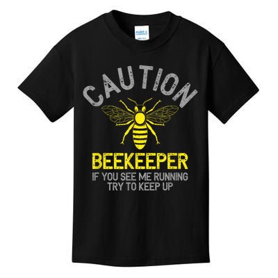 Beekeeper Caution Beekeeping Funny Bee Lover Gift Kids T-Shirt