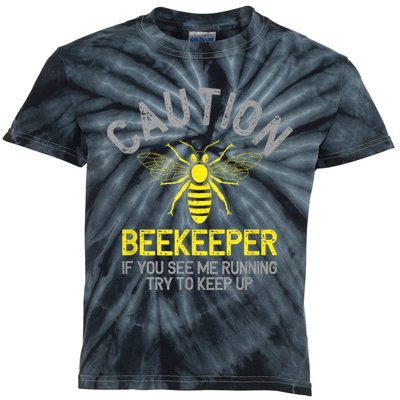 Beekeeper Caution Beekeeping Funny Bee Lover Gift Kids Tie-Dye T-Shirt