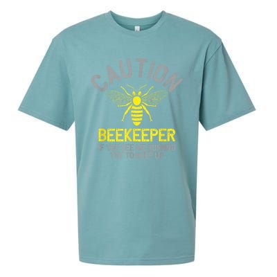 Beekeeper Caution Beekeeping Funny Bee Lover Gift Sueded Cloud Jersey T-Shirt