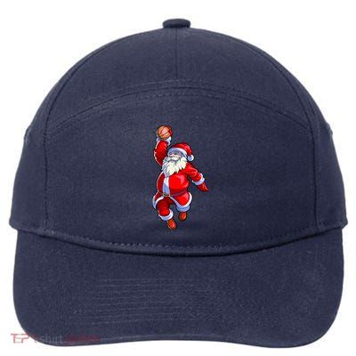Basketball Christmas Boy Basketball Santa Claus 7-Panel Snapback Hat