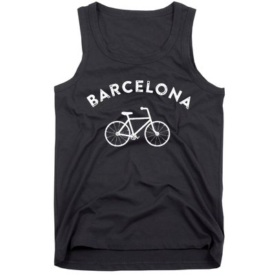 Barcelona City Bike Retro Cycling Spain Tank Top