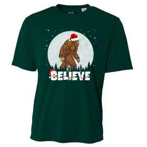 Believe Christmas Bigfoot Holiday Cooling Performance Crew T-Shirt