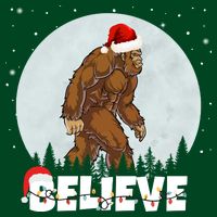 Believe Christmas Bigfoot Holiday Premium T-Shirt
