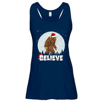 Believe Christmas Bigfoot Holiday Ladies Essential Flowy Tank