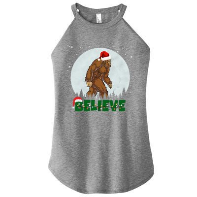 Believe Christmas Bigfoot Holiday Women's Perfect Tri Rocker Tank