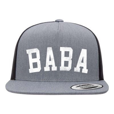 Baba Classic Bold Font FatherS Day Baba Flat Bill Trucker Hat