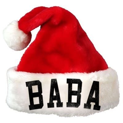 Baba Classic Bold Font FatherS Day Baba Premium Christmas Santa Hat