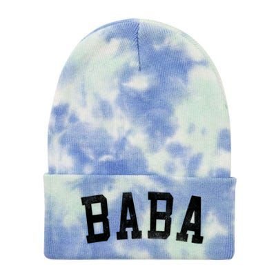 Baba Classic Bold Font FatherS Day Baba Tie Dye 12in Knit Beanie