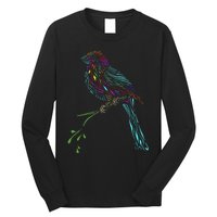 Birdwatcher Colourful Bird Watching Parrot Budgie Long Sleeve Shirt