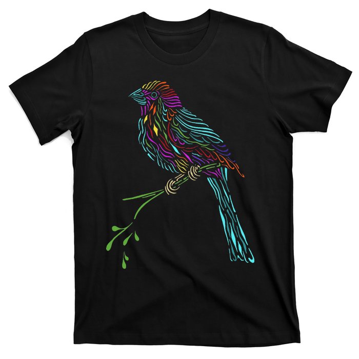 Birdwatcher Colourful Bird Watching Parrot Budgie T-Shirt