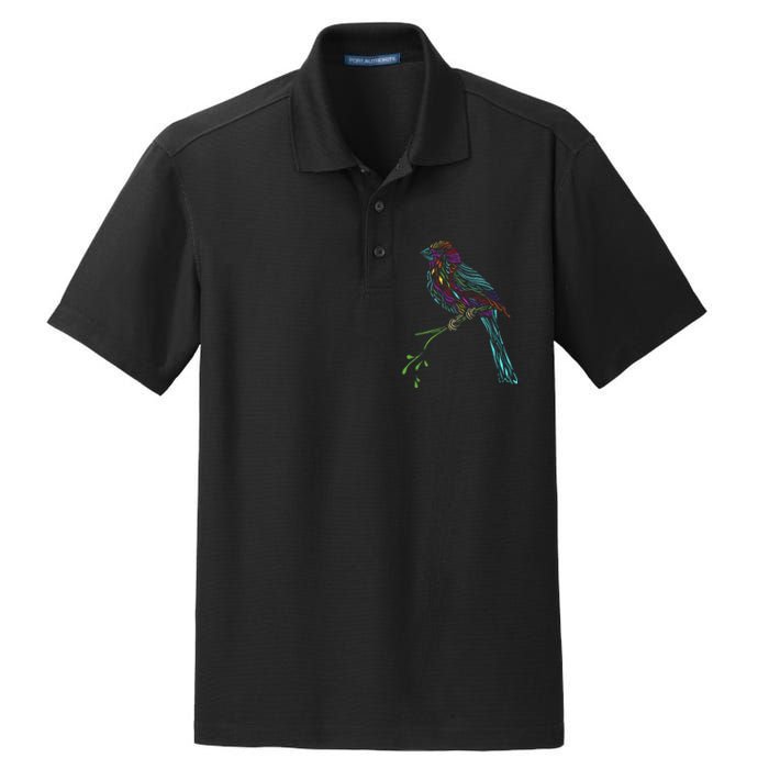 Birdwatcher Colourful Bird Watching Parrot Budgie Dry Zone Grid Polo