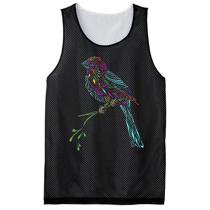 Birdwatcher Colourful Bird Watching Parrot Budgie Mesh Reversible Basketball Jersey Tank