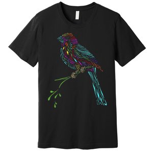 Birdwatcher Colourful Bird Watching Parrot Budgie Premium T-Shirt