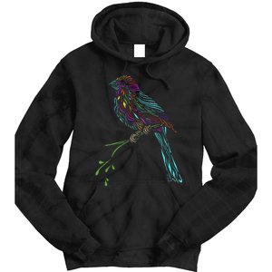 Birdwatcher Colourful Bird Watching Parrot Budgie Tie Dye Hoodie