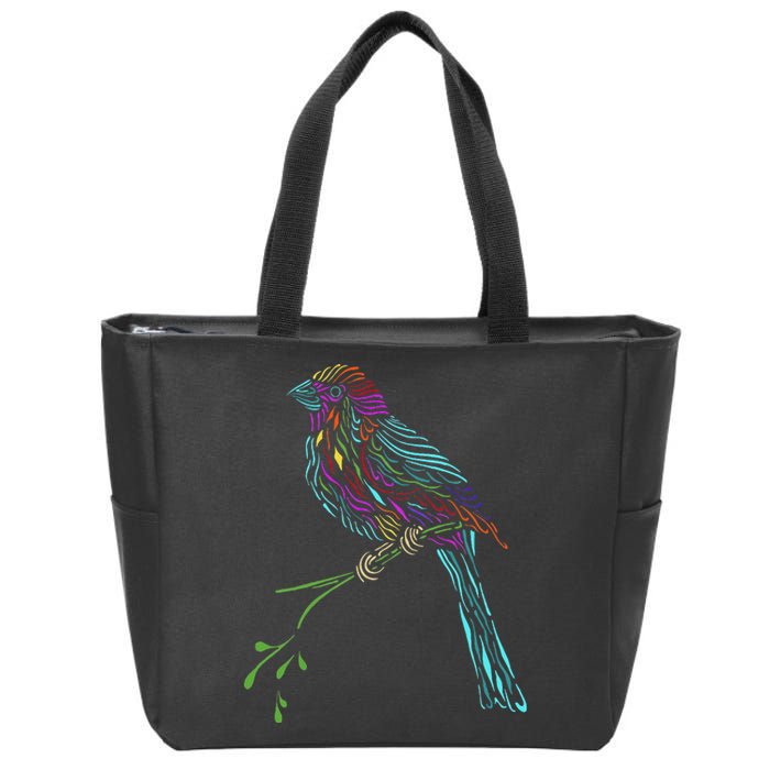 Birdwatcher Colourful Bird Watching Parrot Budgie Zip Tote Bag