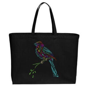 Birdwatcher Colourful Bird Watching Parrot Budgie Cotton Canvas Jumbo Tote