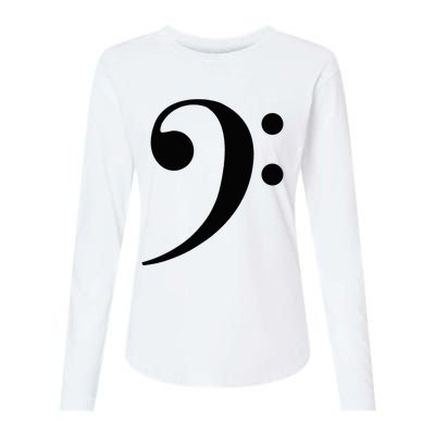 Bass Clef Womens Cotton Relaxed Long Sleeve T-Shirt