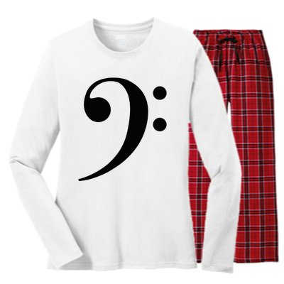 Bass Clef Women's Long Sleeve Flannel Pajama Set 