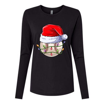 Baseball Christmas Boy Christmas Light Womens Cotton Relaxed Long Sleeve T-Shirt