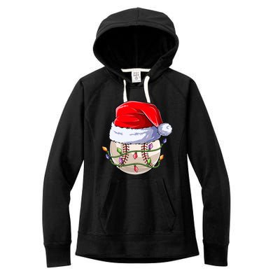 Baseball Christmas Boy Christmas Light Women's Fleece Hoodie