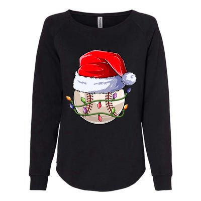 Baseball Christmas Boy Christmas Light Womens California Wash Sweatshirt