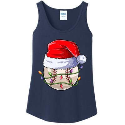 Baseball Christmas Boy Christmas Light Ladies Essential Tank