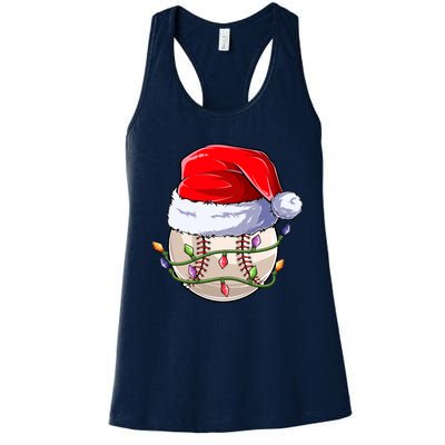 Baseball Christmas Boy Christmas Light Women's Racerback Tank