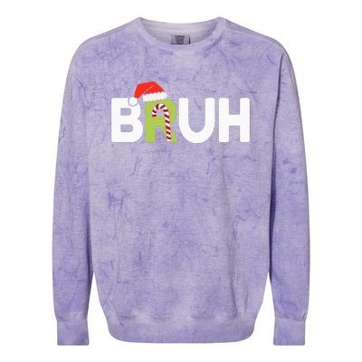 Bruh Christmas Colorblast Crewneck Sweatshirt