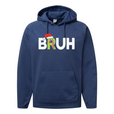 Bruh Christmas Performance Fleece Hoodie