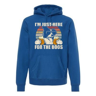 Border Collie Beer Im Just Here For The Boos Funny Meaningful Gift Premium Hoodie