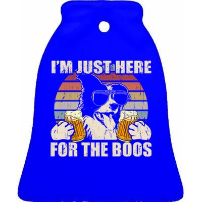 Border Collie Beer Im Just Here For The Boos Funny Meaningful Gift Ceramic Bell Ornament