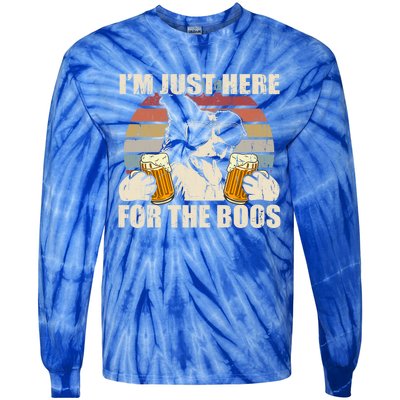 Border Collie Beer Im Just Here For The Boos Funny Meaningful Gift Tie-Dye Long Sleeve Shirt