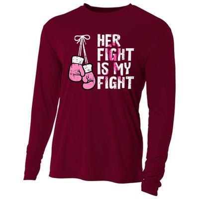 Breast Cancer Boxing Gloves Her Fight My Fight Cooling Performance Long Sleeve Crew