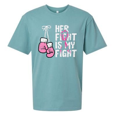 Breast Cancer Boxing Gloves Her Fight My Fight Sueded Cloud Jersey T-Shirt