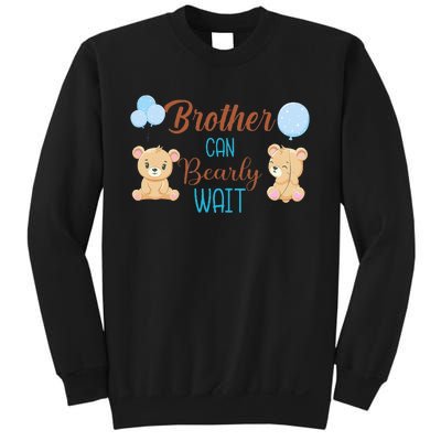 Brother Can Bearly Wait Bear Gender Neutral Boy Baby Shower Sweatshirt