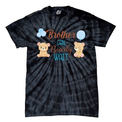 Brother Can Bearly Wait Bear Gender Neutral Boy Baby Shower Tie-Dye T-Shirt